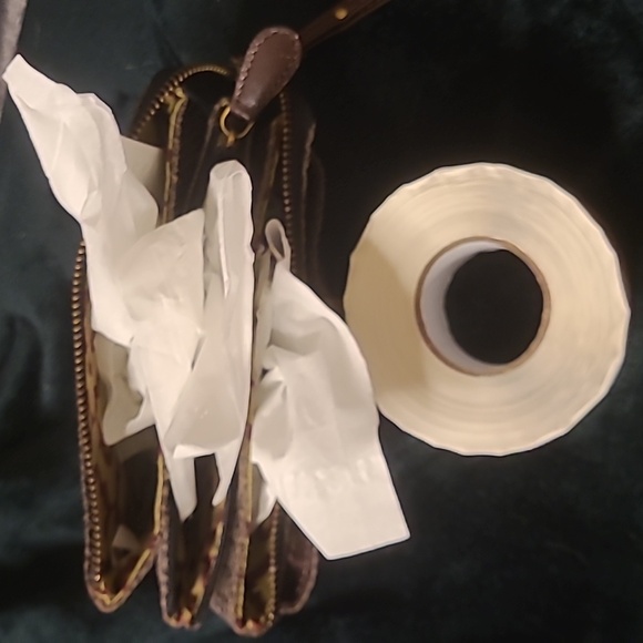 WAS $129  orYANY Leather Brown/Black Patent Leather Snake PRINTED 4 Sections. - Picture 4 of 10